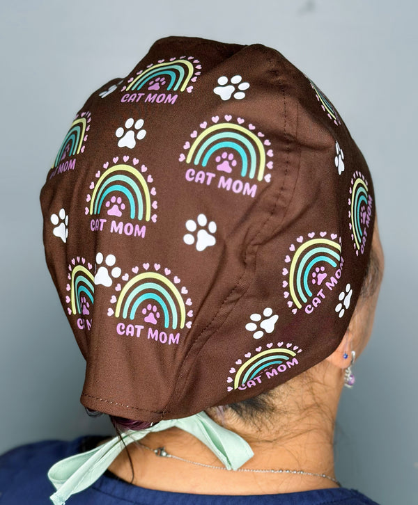 Cat Mom Custom Solid Color Unisex Scrub Cap