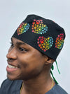 Rainbow Paw Hearts Theme Custom Solid Color Unisex Scrub Cap