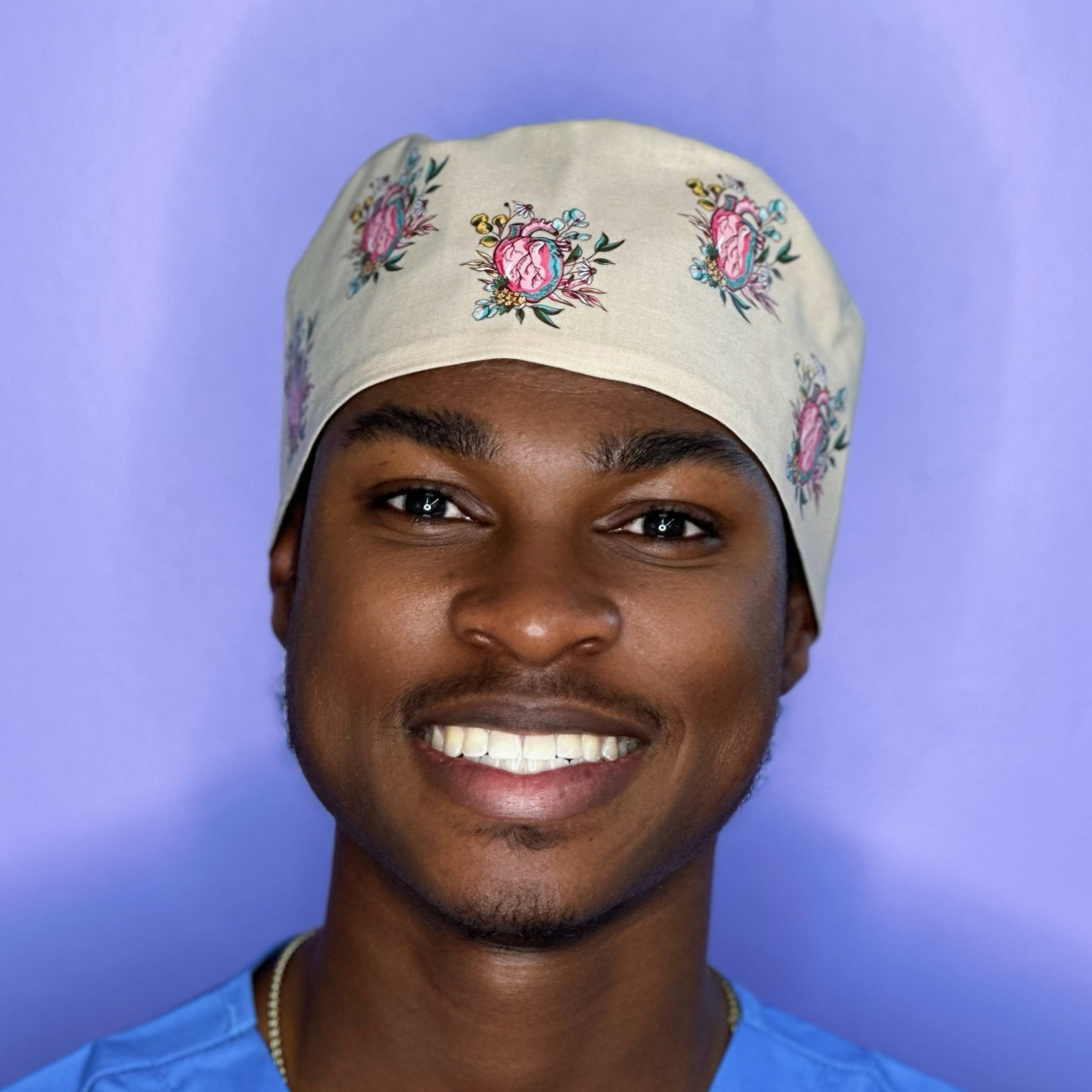 Floral Anatomical Hearts Custom Solid Color Unisex Scrub Cap