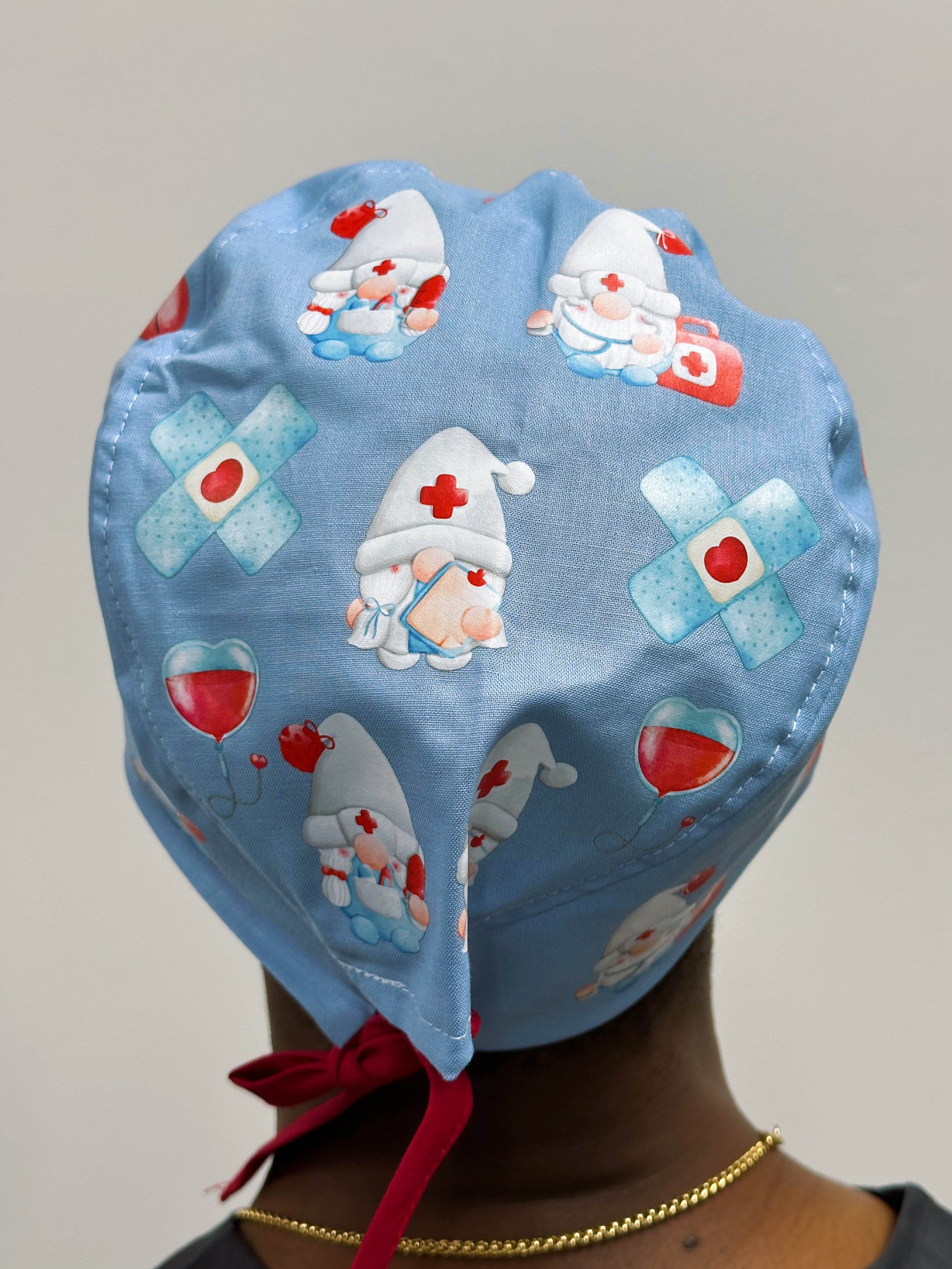 Cute Nurse Gnomes Theme Custom Solid Color Unisex Scrub Cap