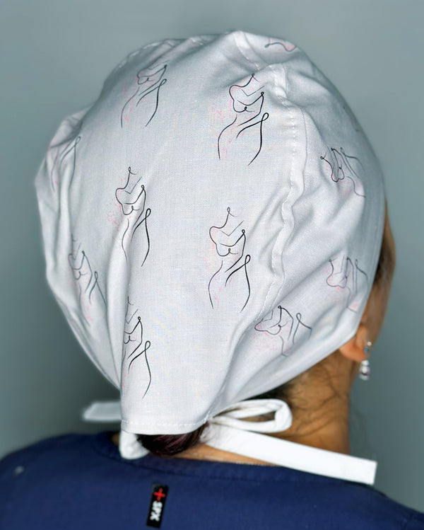 Woman's Body Silhouette Custom Solid Color Unisex Scrub Cap