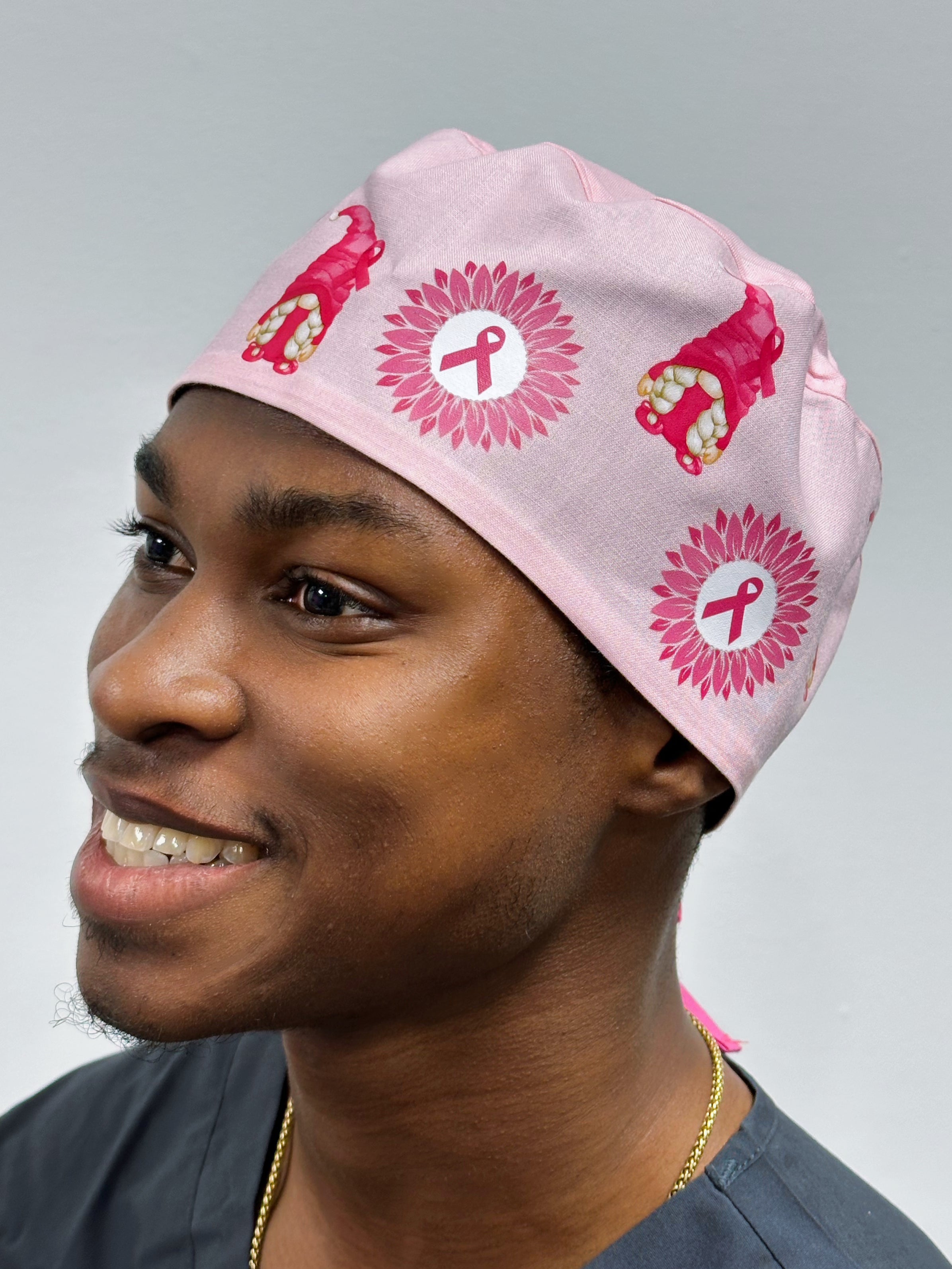 Breast Cancer Awareness Custom Solid Color Unisex Scrub Cap