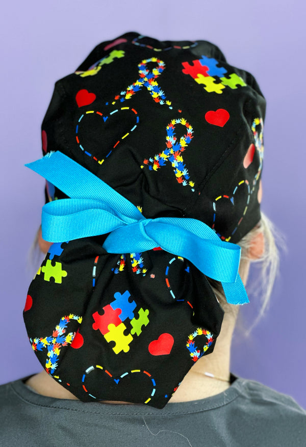 Autism Awareness Custom Solid Color Ponytail