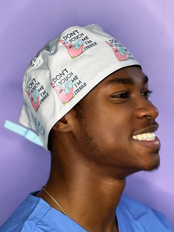 Funny Don't Touch Me I'm Sterile Patrick Custom Solid Color Unisex Scrub Cap