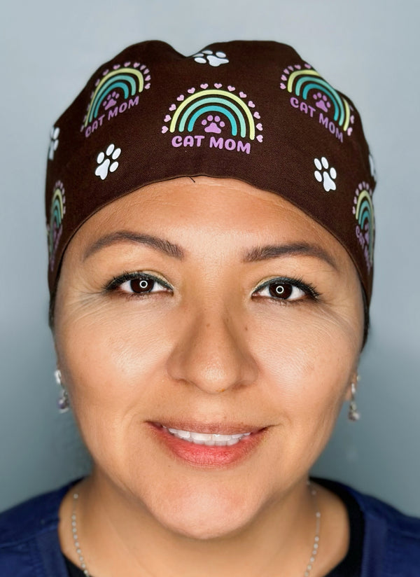 Cat Mom Custom Solid Color Unisex Scrub Cap