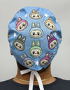Popular Plush Toy Labubu Printed Custom Solid Color Unisex Scrub Cap