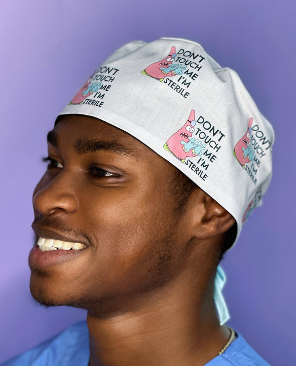 Funny Don't Touch Me I'm Sterile Patrick Custom Solid Color Unisex Scrub Cap