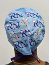 RN Floral Theme Custom Solid Color Unisex Scrub Cap