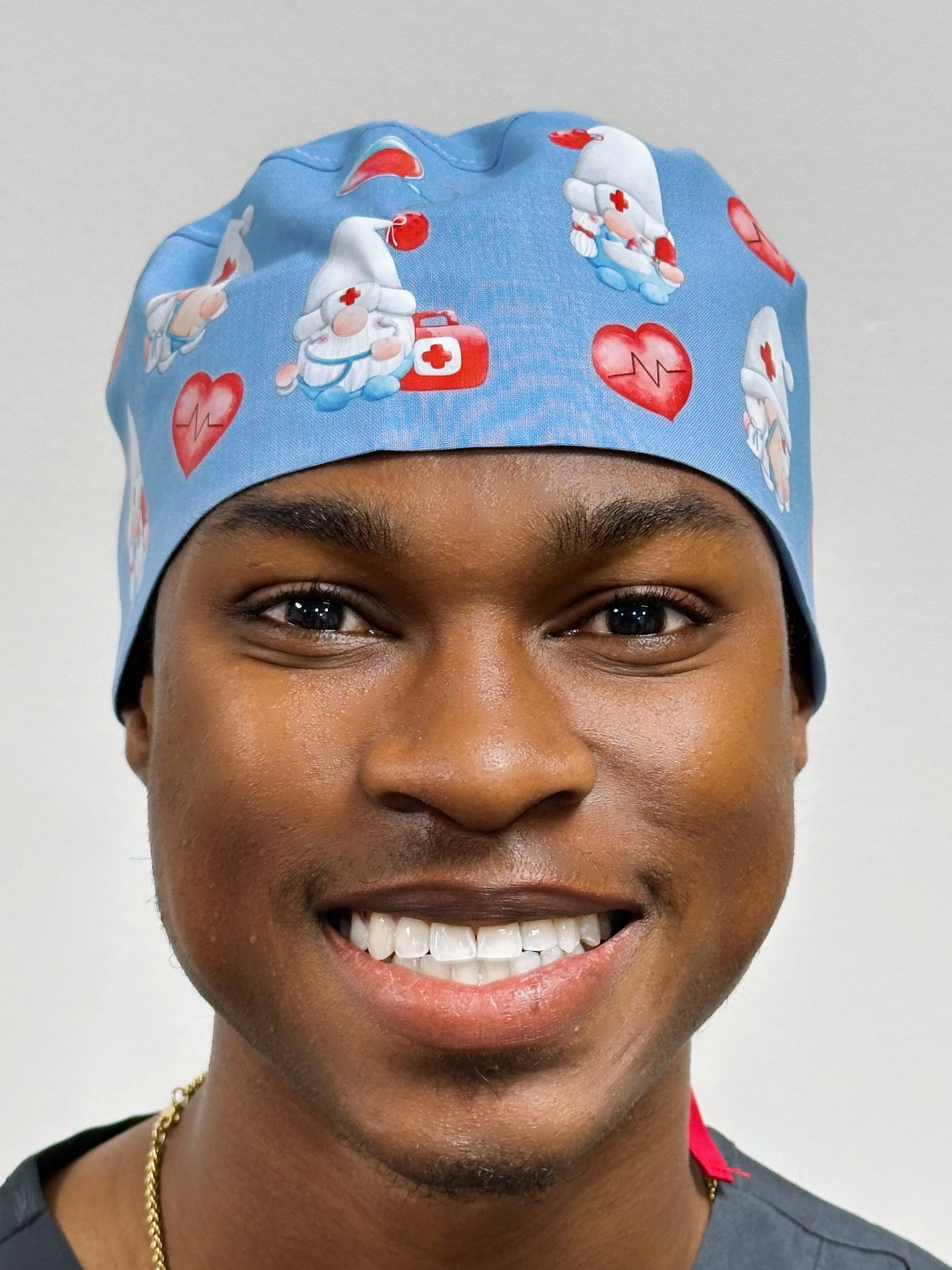 Cute Nurse Gnomes Theme Custom Solid Color Unisex Scrub Cap