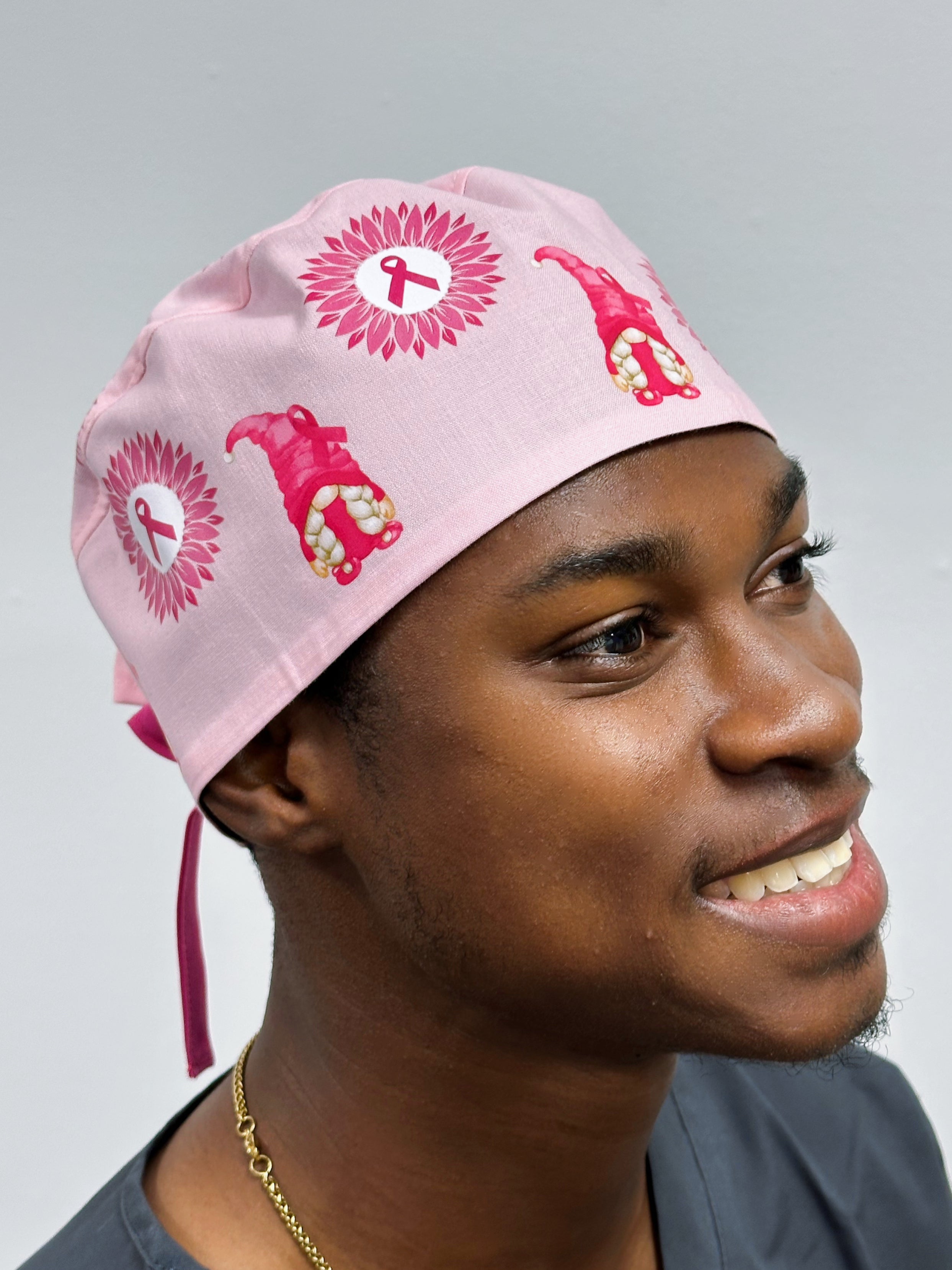Breast Cancer Awareness Custom Solid Color Unisex Scrub Cap