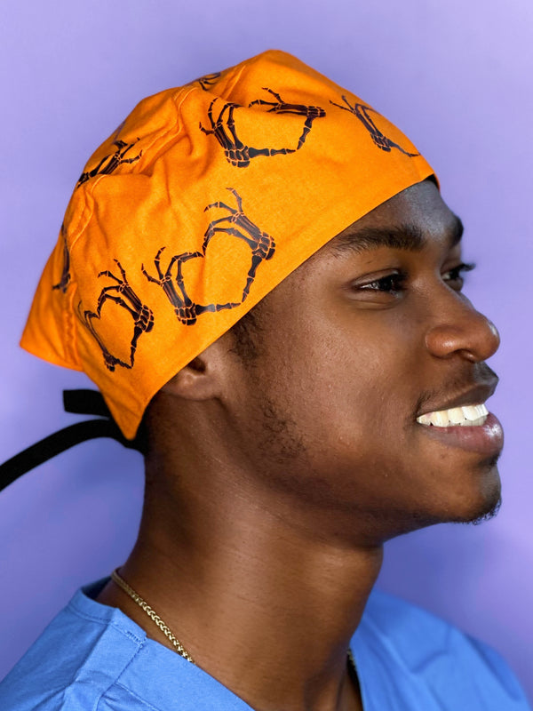 Skull Hearts Custom Solid Color Unisex Scrub Cap