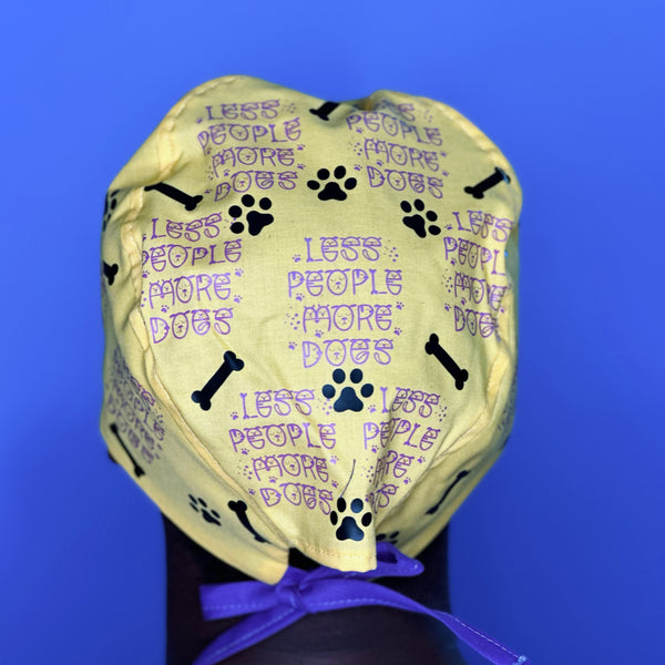 Less People More Dogs Custom Solid Color Unisex Scrub Cap