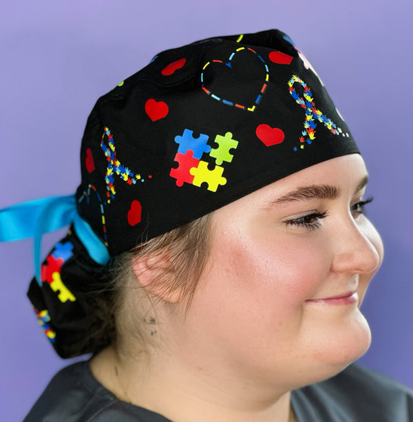 Autism Awareness Custom Solid Color Ponytail