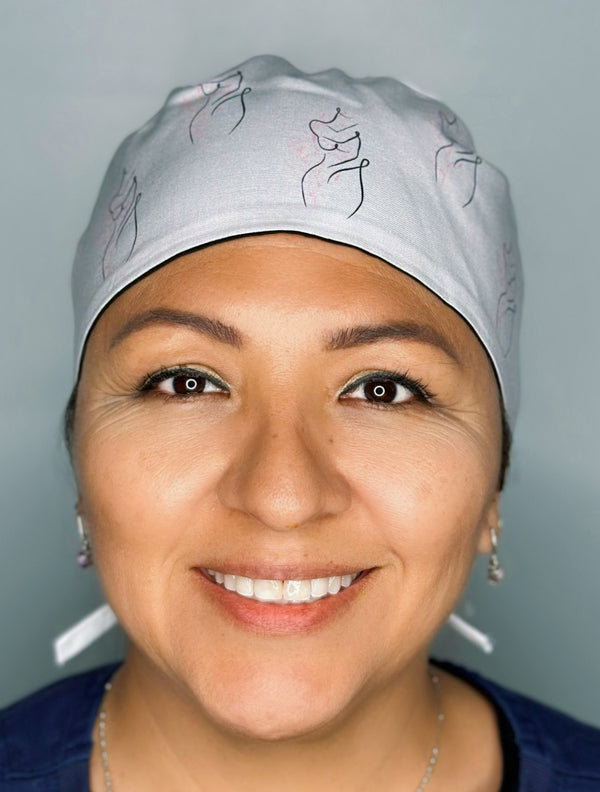 Woman's Body Silhouette Custom Solid Color Unisex Scrub Cap