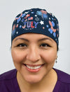 4th of July Independence Day Custom Solid Color Unisex Scrub Cap