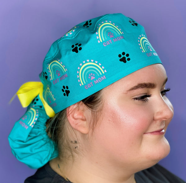 Cat Mom Custom Solid Color Ponytail