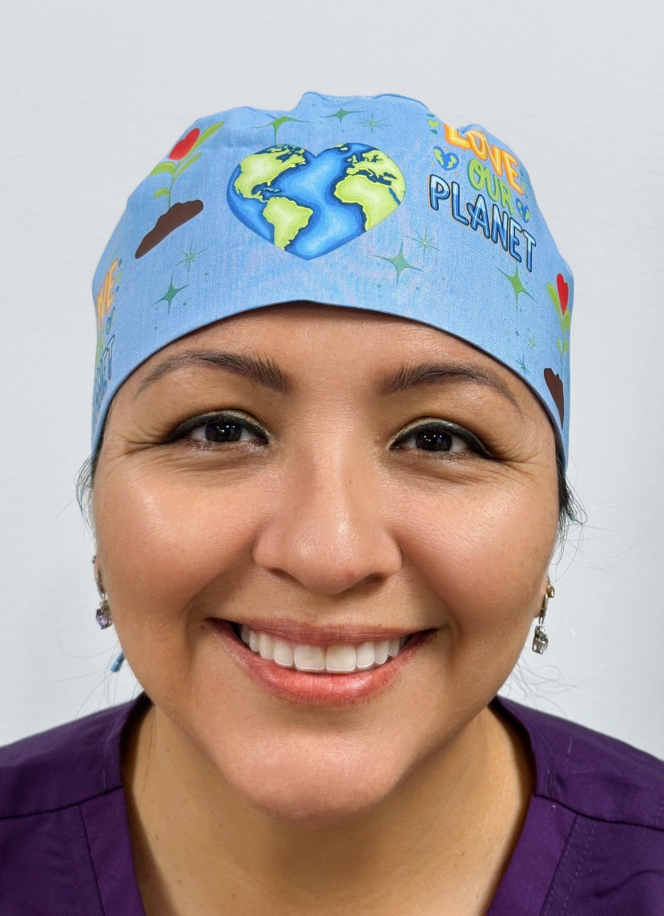 Earth Day Protect this Planet Custom Solid Color Unisex Scrub Cap
