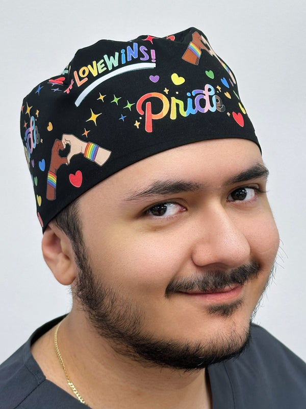 LGBTQIA+ Pride Proud Themed Custom Solid Color Unisex Scrub Cap