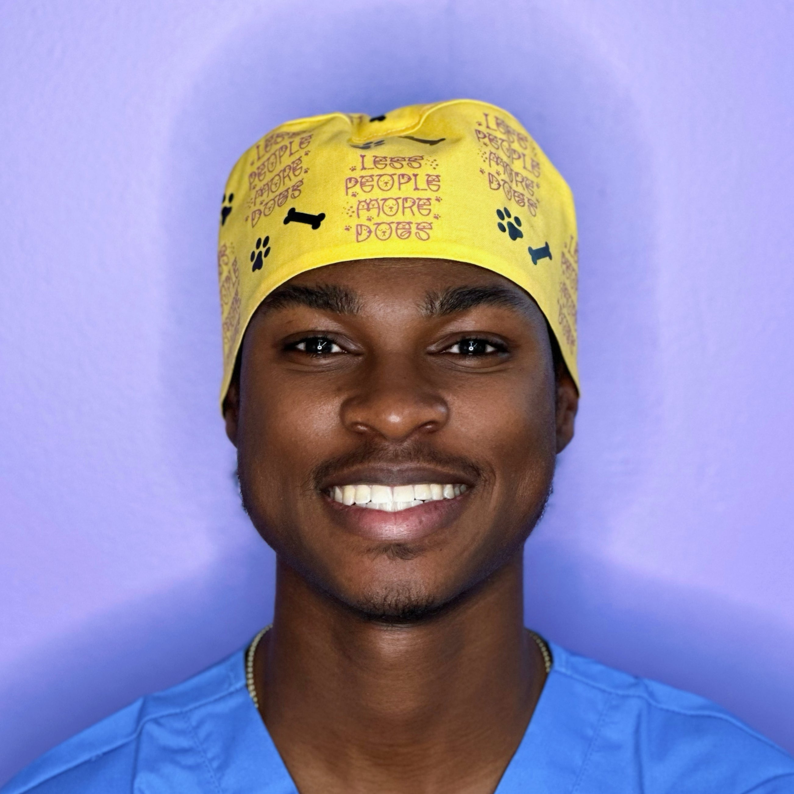 Less People More Dogs Custom Solid Color Unisex Scrub Cap