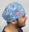 Popular Plush Toy Labubu Printed Custom Solid Color Unisex Scrub Cap