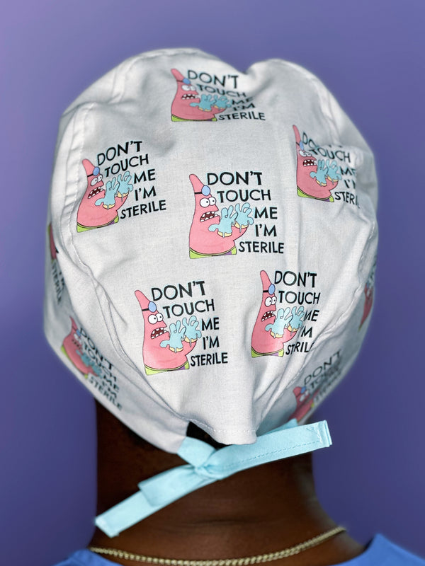 Funny Don't Touch Me I'm Sterile Patrick Custom Solid Color Unisex Scrub Cap