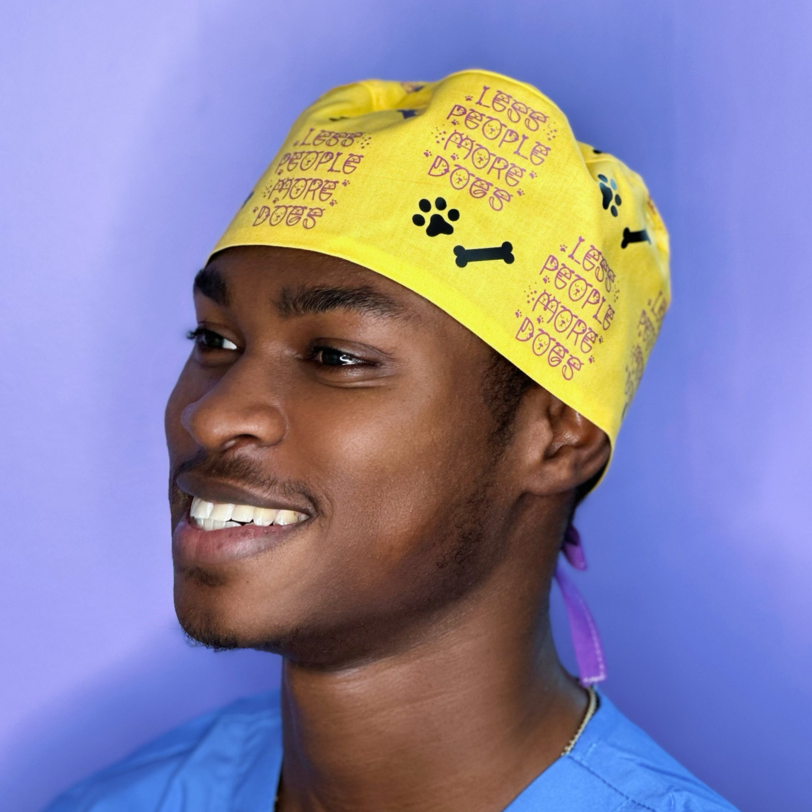 Less People More Dogs Custom Solid Color Unisex Scrub Cap