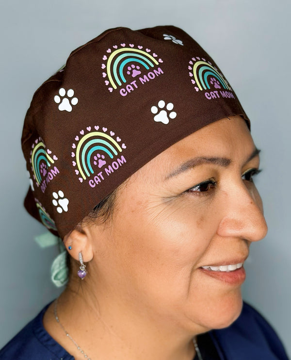 Cat Mom Custom Solid Color Unisex Scrub Cap