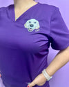 YOUR Picture Embroidered ONCE on left side Cherokee Women's Workwear Revolution V-Neck Top with Badge Loop Scrub Top Customized