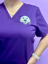 YOUR Picture Embroidered ONCE on left side Cherokee Women's Workwear Revolution V-Neck Top with Badge Loop Scrub Top Customized