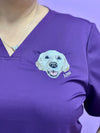 YOUR Picture Embroidered ONCE on left side Cherokee Women's Workwear Revolution V-Neck Top with Badge Loop Scrub Top Customized