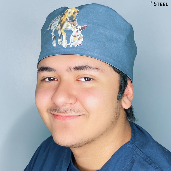 Your Picture Printed ONCE on Custom Solid Color Unisex Scrub Cap