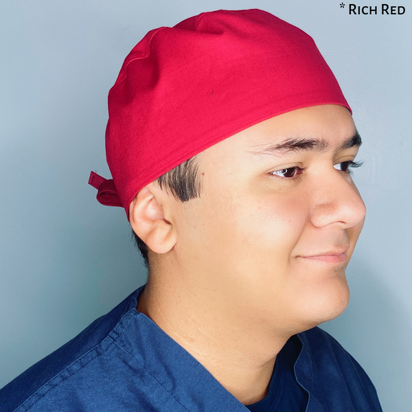 Solid Color "Rich Red" Unisex Scrub Cap