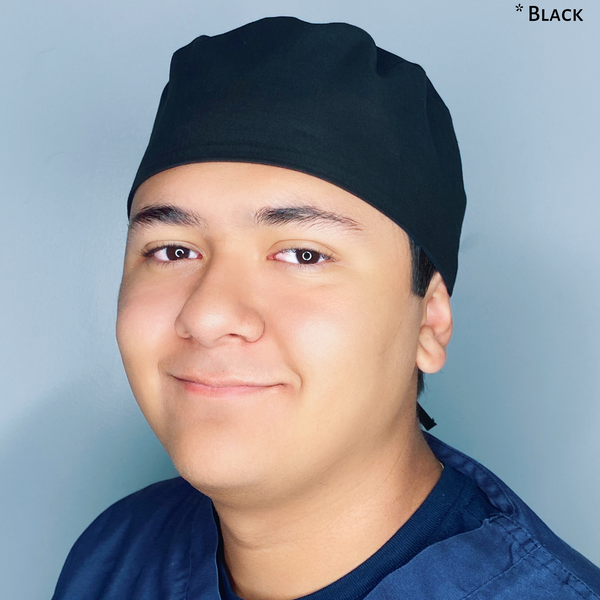 Solid Color "Black" Unisex Scrub Cap