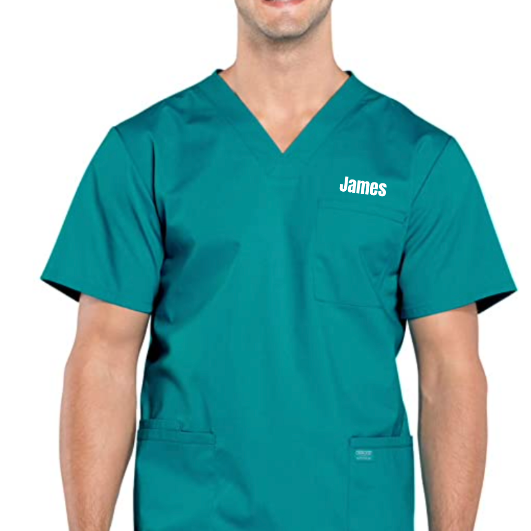 Cherokee Men Scrubs Top V-Neck - " Teal Blue"