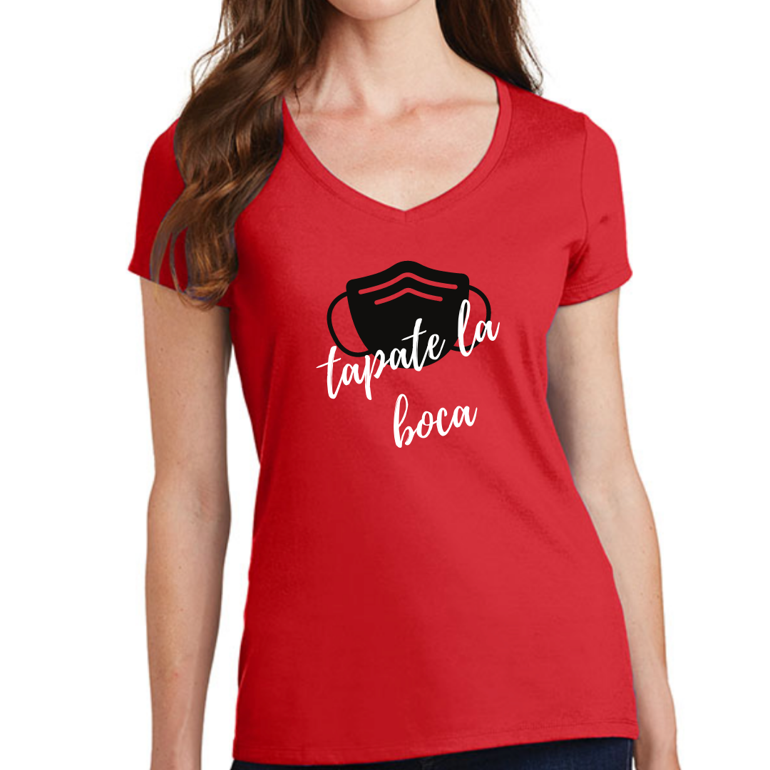 Tapate La Boca Funny Spanish Women's Ideal V-Neck Tee