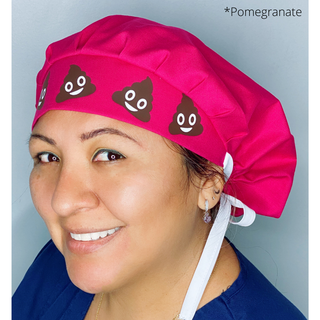 Poop Emoji Custom Solid Color Bouffant