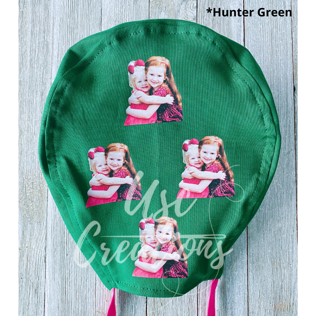 Your Picture Printed ALL OVER on Custom Solid Color Unisex Scrub Cap