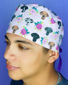 Great Danes on Lavender Florals Unisex Animal Scrub Cap