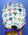 Great Danes on Lavender Florals Unisex Animal Scrub Cap