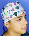 Great Danes on Lavender Florals Unisex Animal Scrub Cap