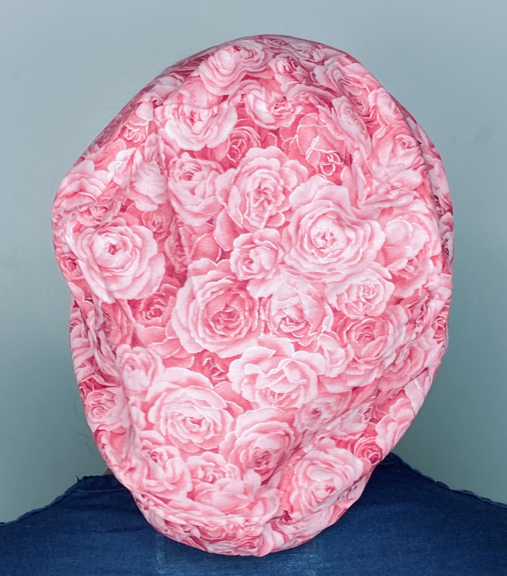 Metallic Pink Roses Floral Euro