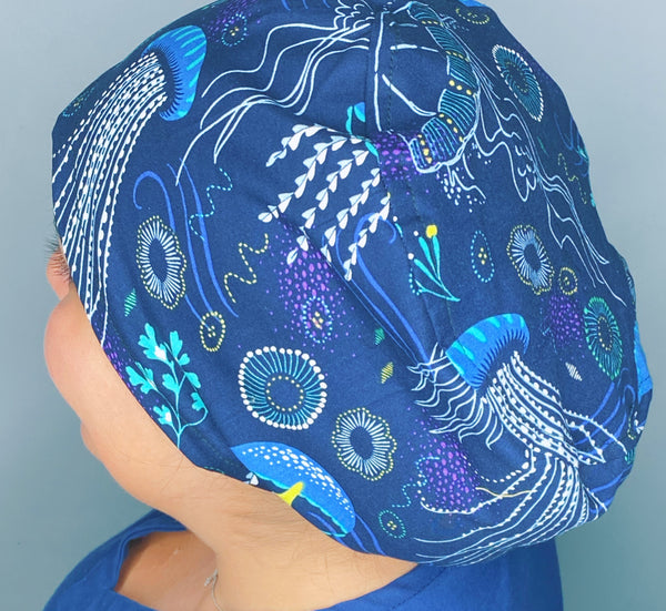 Jelly Fish on Navy Blue Design Euro