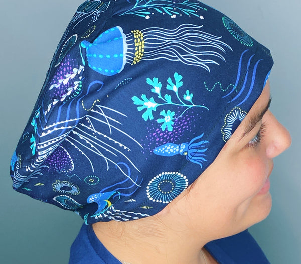 Jelly Fish on Navy Blue Design Euro