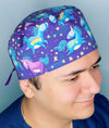 Unicorns on Purple Unisex Animal Scrub Cap
