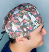 Pitbulls & Flowers Unisex Animal Scrub Cap