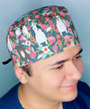 Pitbulls & Flowers Unisex Animal Scrub Cap