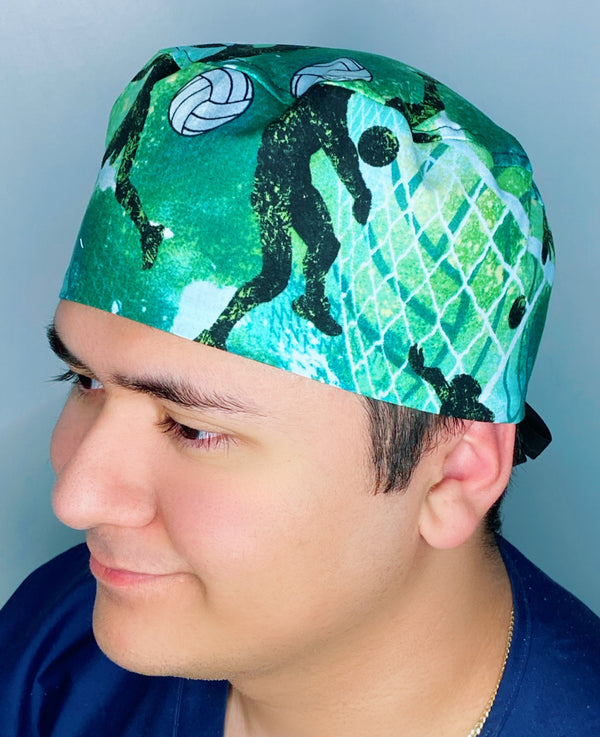 Volleyball on Green Unisex Sport Scrub Cap