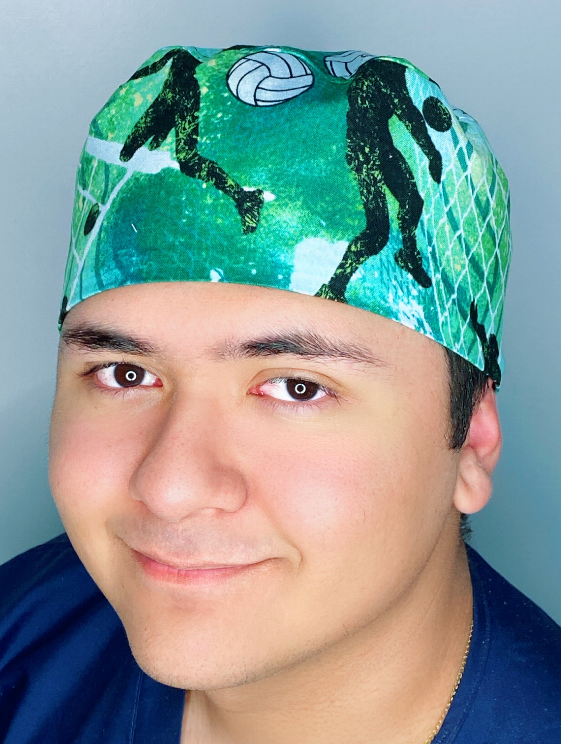 Volleyball on Green Unisex Sport Scrub Cap