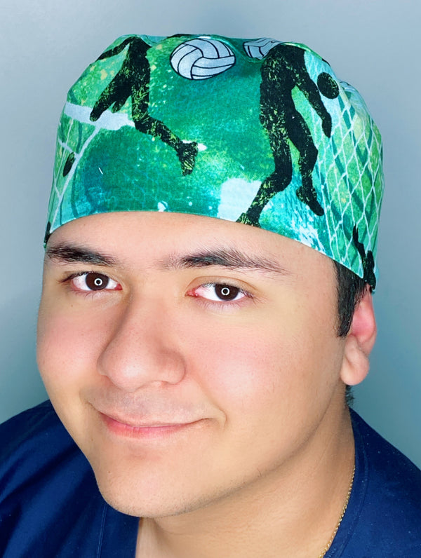 Volleyball on Green Unisex Sport Scrub Cap
