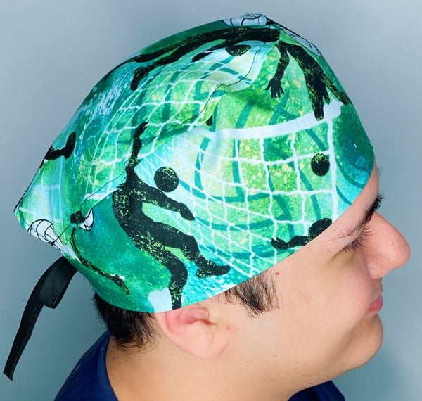 Volleyball on Green Unisex Sport Scrub Cap